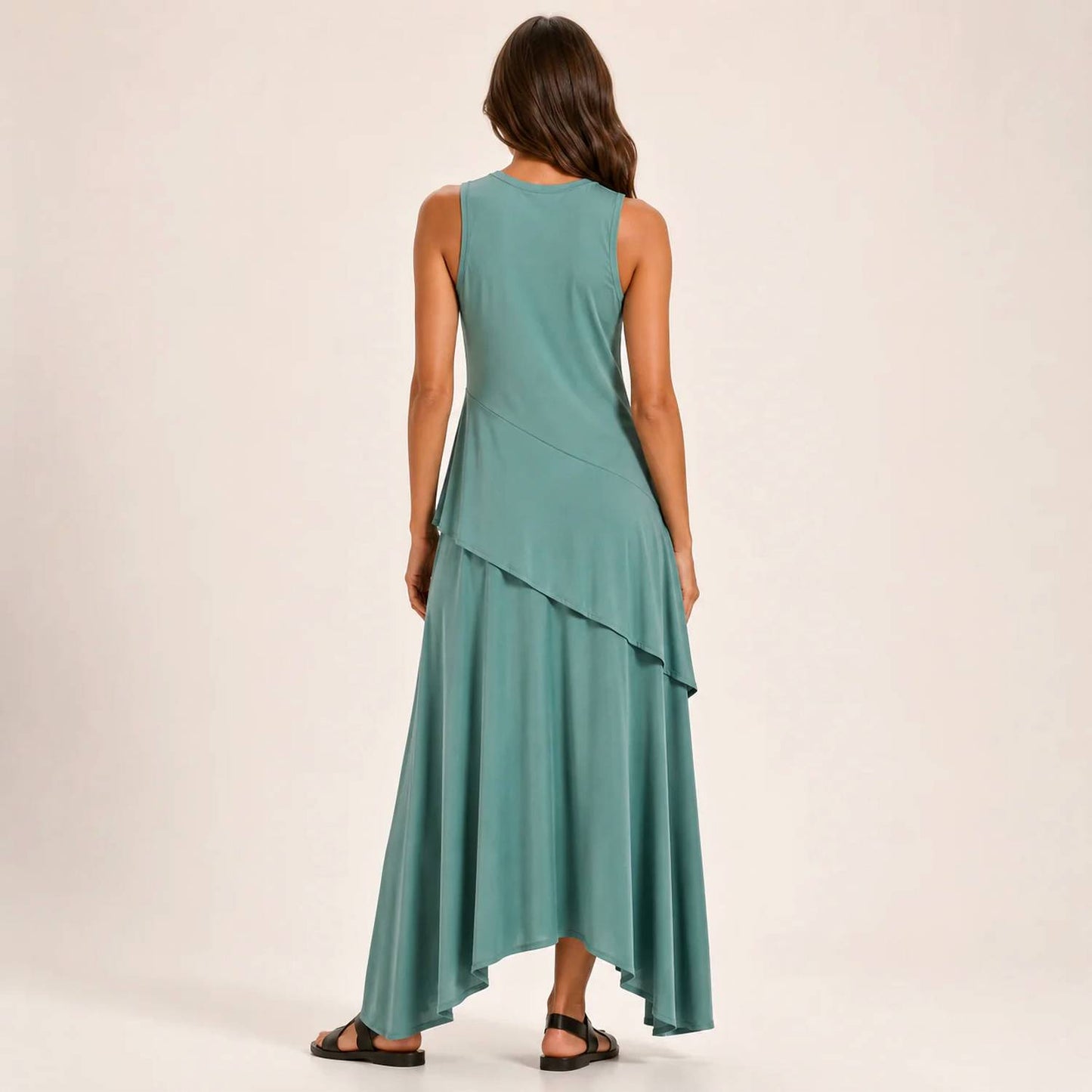 Luxurious Drapery Asymmetrical Maxi Skirt