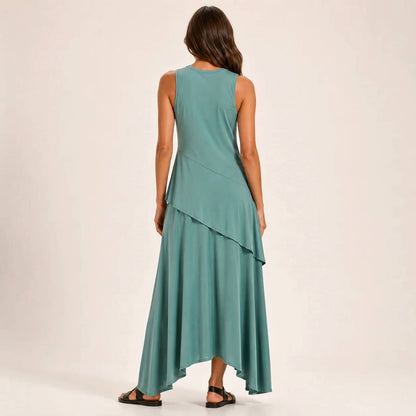 Luxurious Drapery Asymmetrical Maxi Skirt