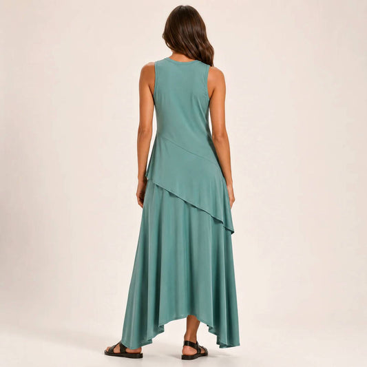 Luxurious Drapery Asymmetrical Maxi Skirt
