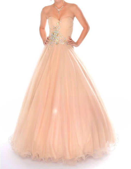 Precious Formals - Sweetheart Strapless Beaded Ballgown - Rack Hunt