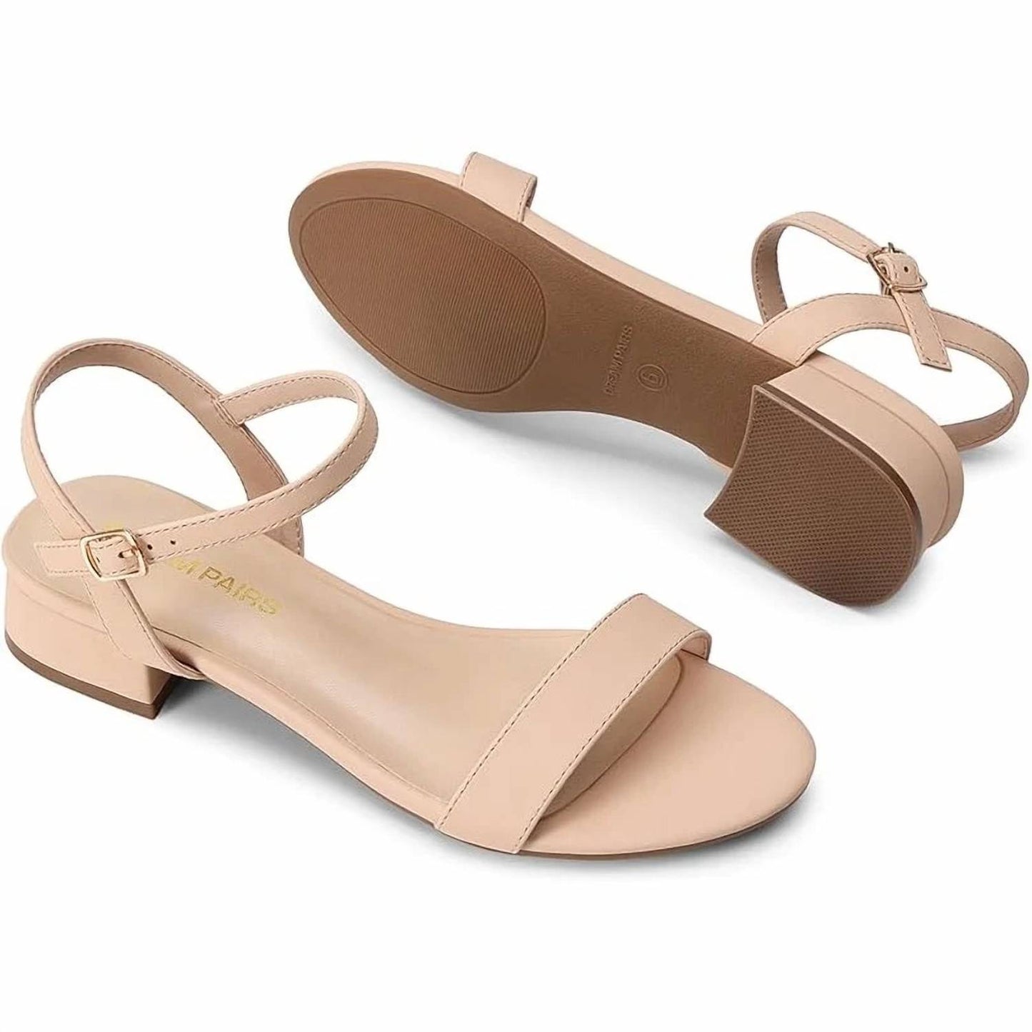 Women's Low Heel Dressy Slingback Ankle Strap Sandals