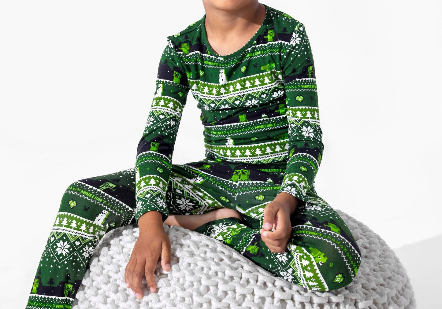 Minecraft Creeper Holiday Bamboo Pajamas