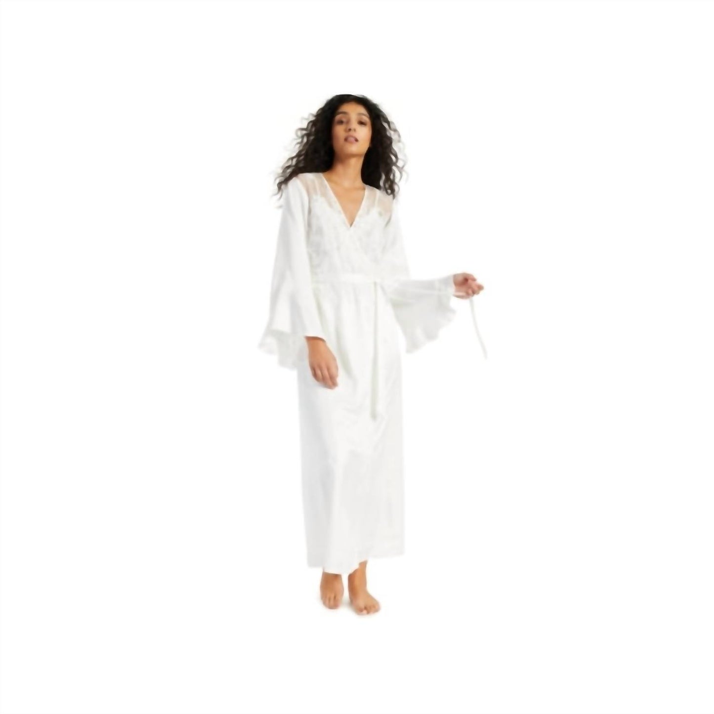 INC International Concepts Womens Long Satin Wrap Robe