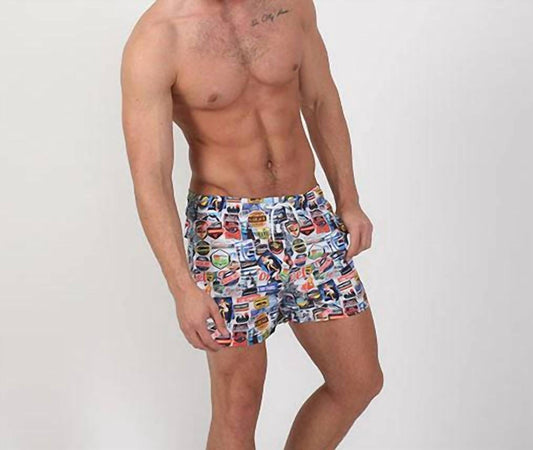 American Road Trip Print Swim Trunks