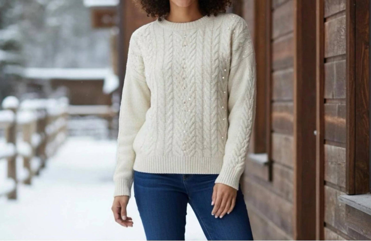 Women's Elegant Cable Knit Sweater