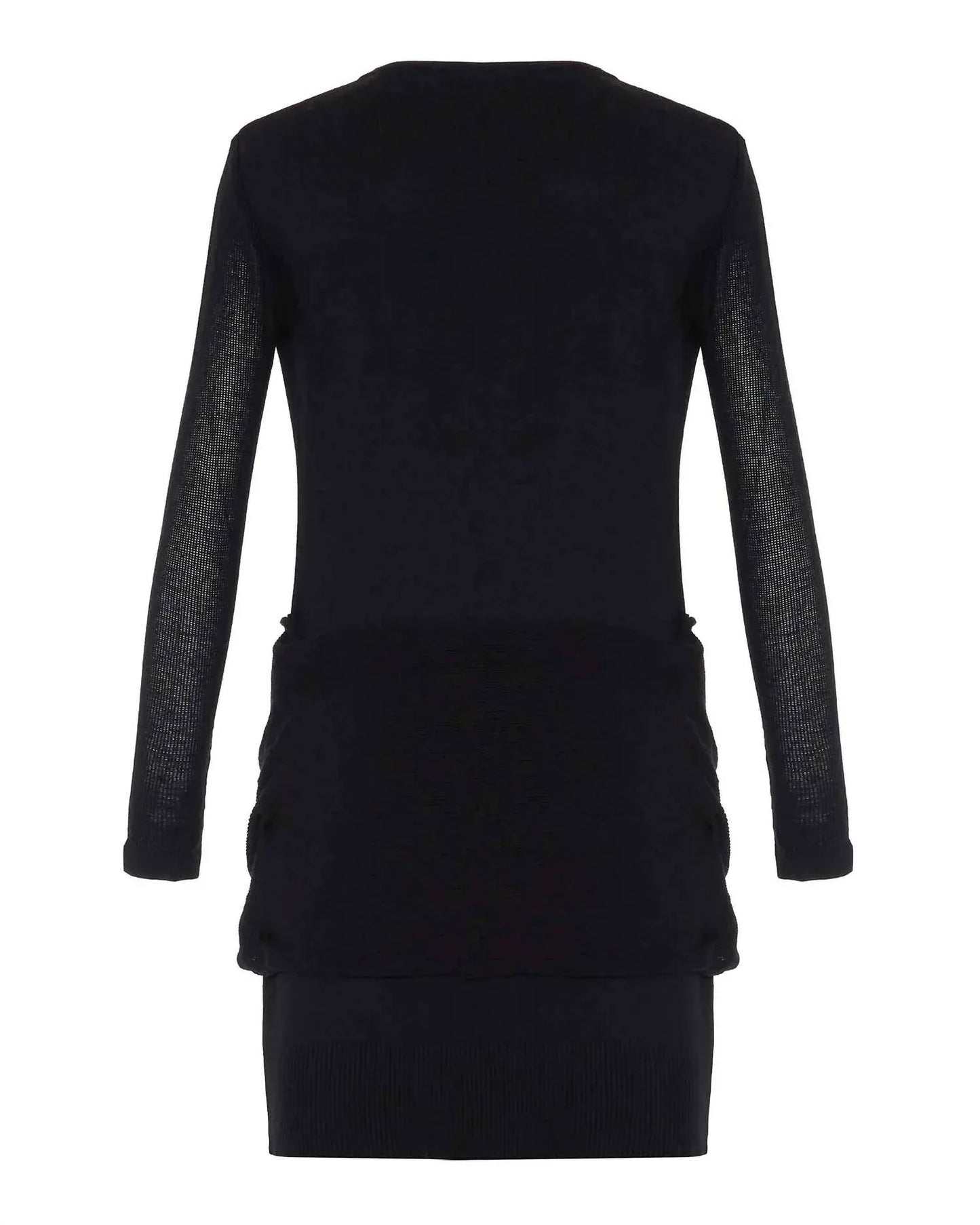 NOMIA - Women's Sheer Sleeve Draped Front Dress - Rack Hunt