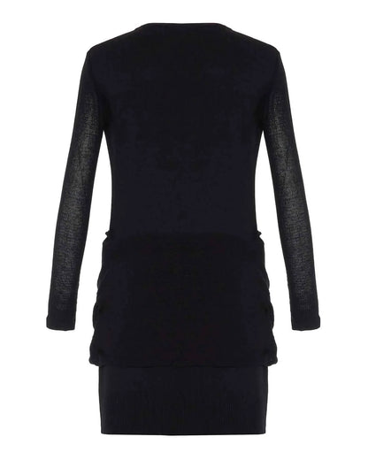 NOMIA - Women's Sheer Sleeve Draped Front Dress - Rack Hunt