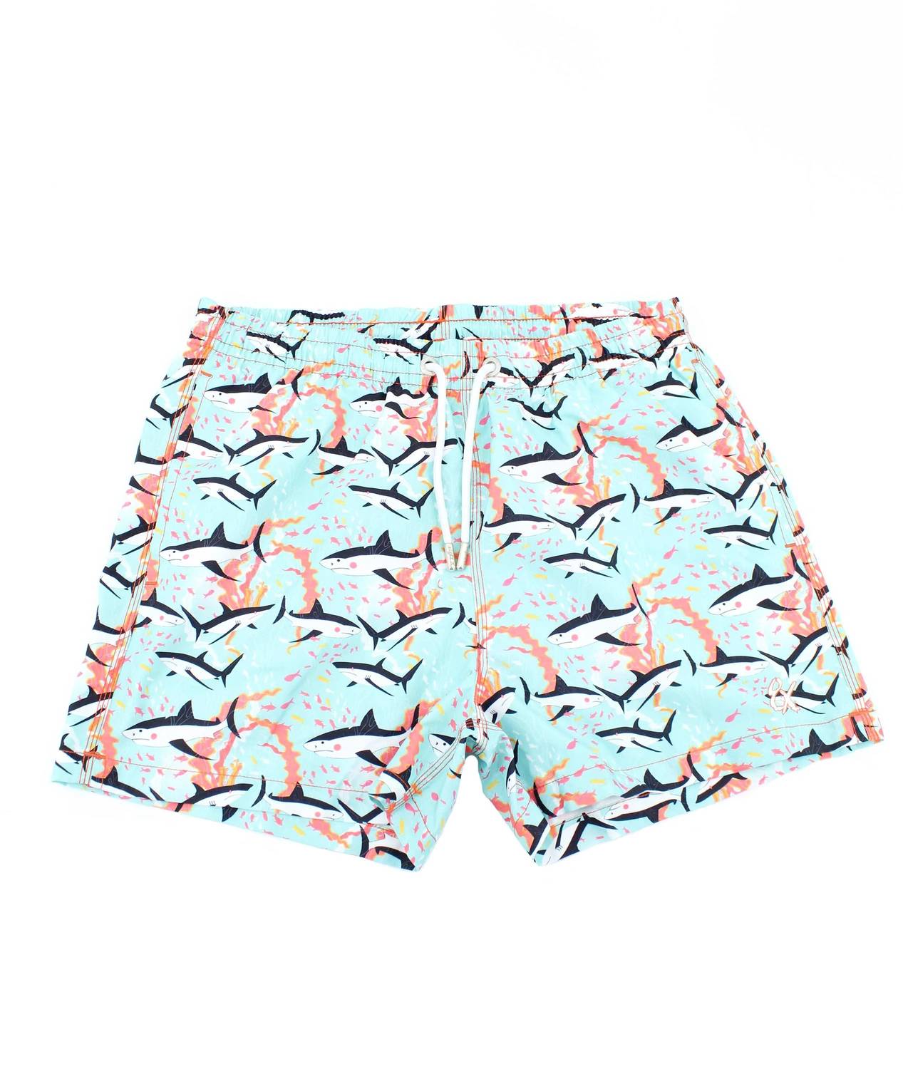 Shark Print Swim Trunks