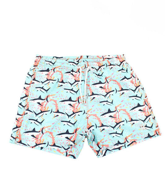 Shark Print Swim Trunks