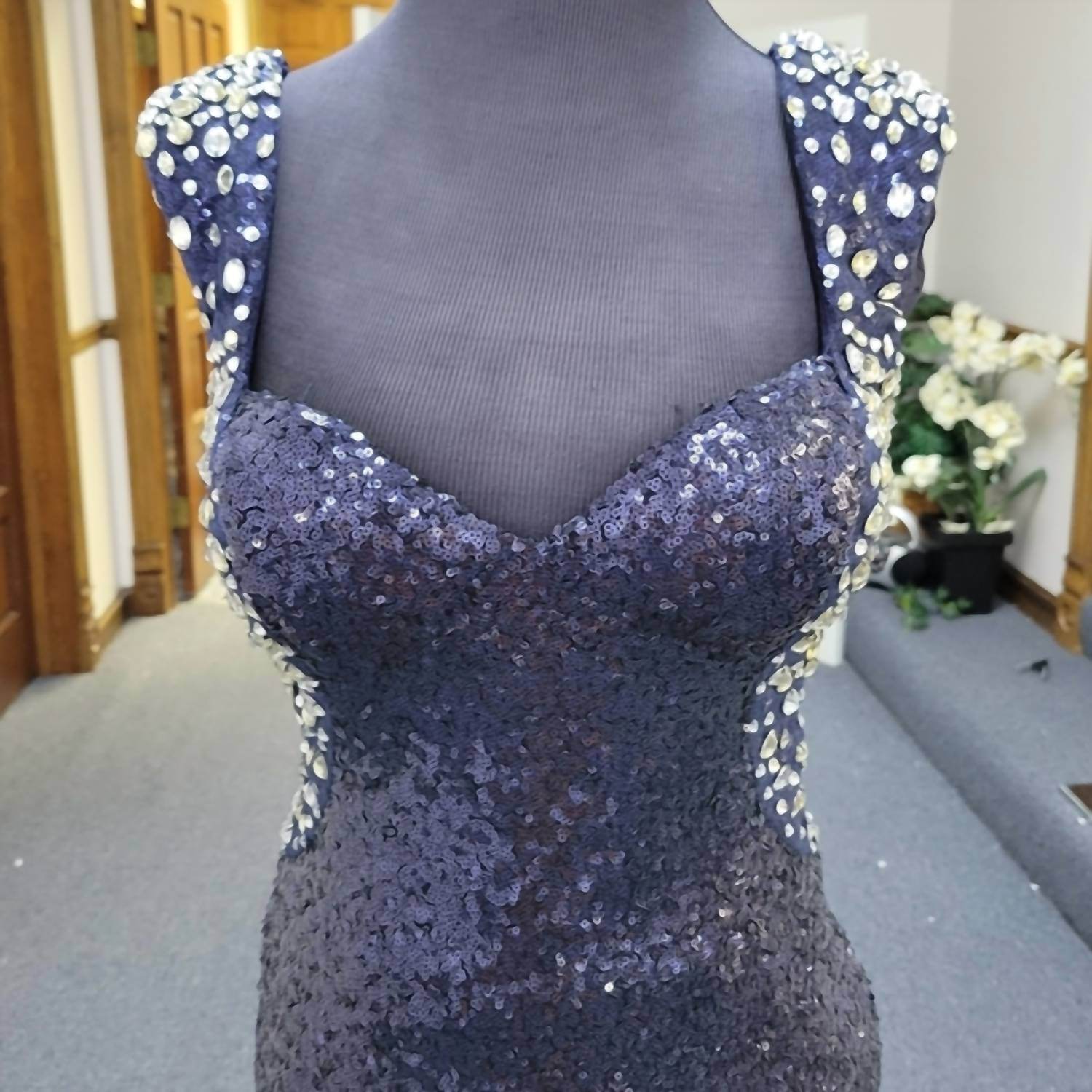 Precious Formals - Fully Sequined Fitted Evening Gown - Rack Hunt -