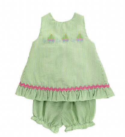 Girl's Angel Tie With Bloomers Dress Set