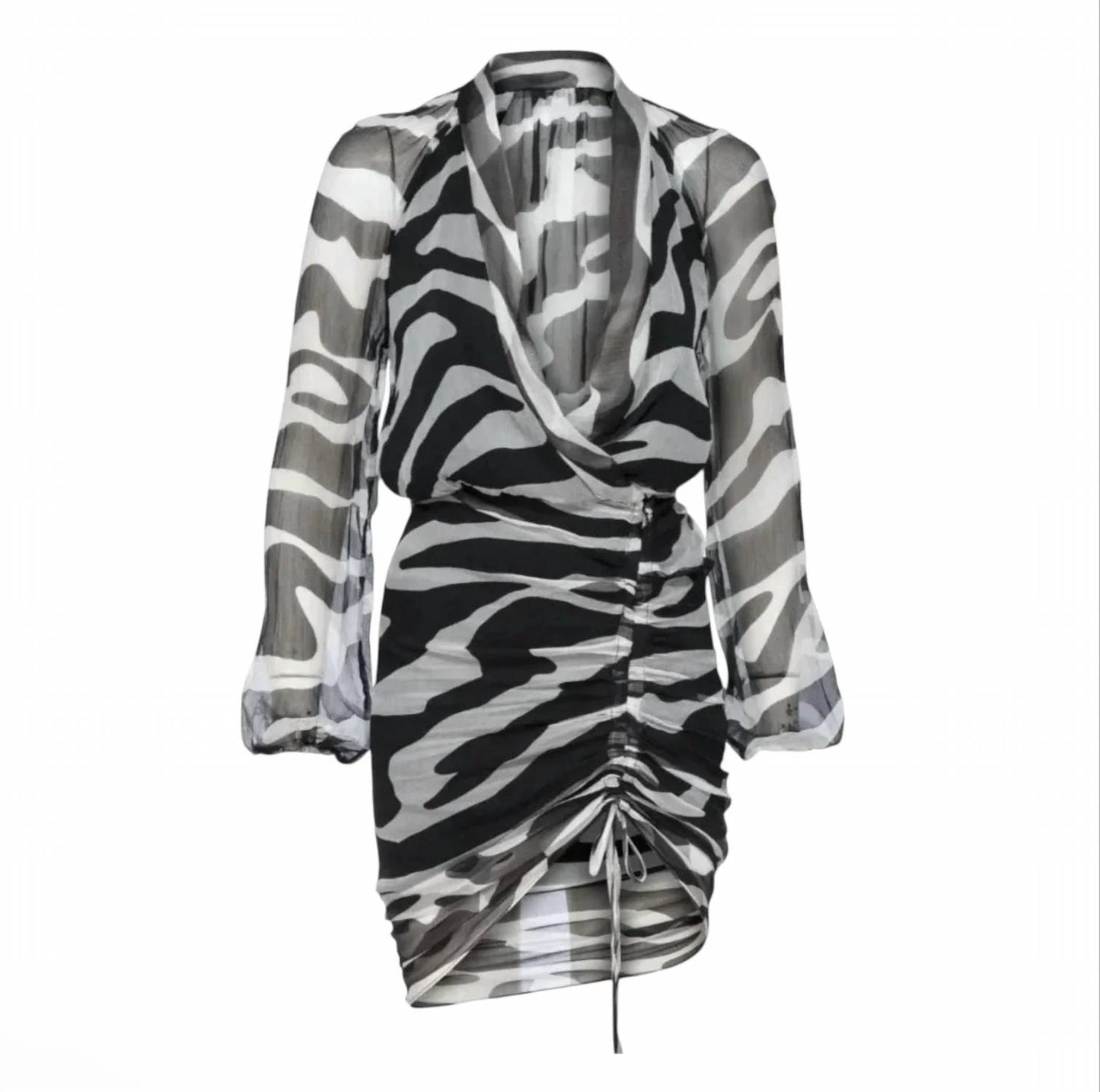 Vera Silk Zebra Print Mini Dress