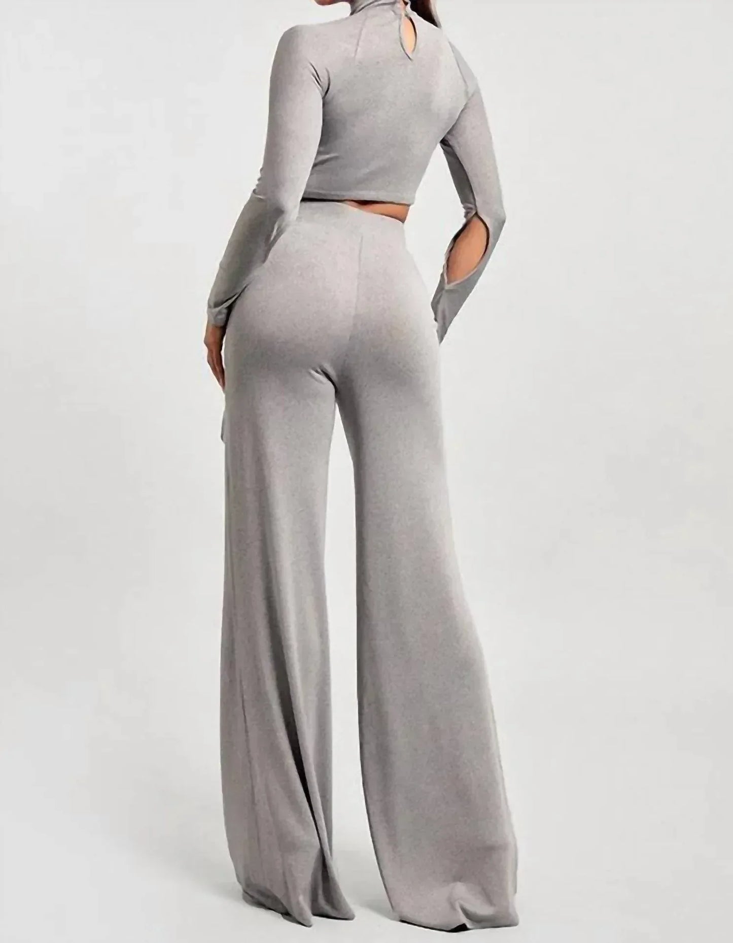 CELEBRITY PINK - Mock Neck Cropped Top Two Piece Pants Set - Rack Hunt