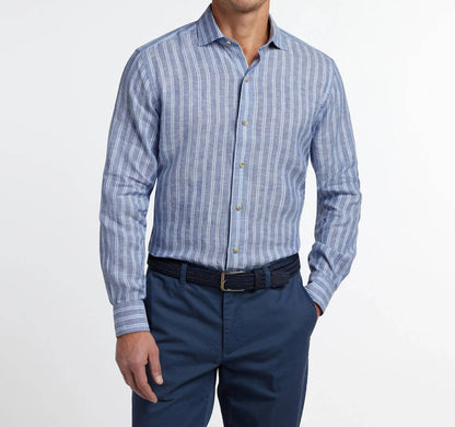 Linen Stripe Sport Shirt