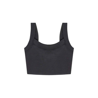 Women's Raw Hem Rib Crop Tank Top