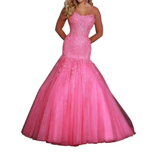 Mermaid Patterned Ball Gown