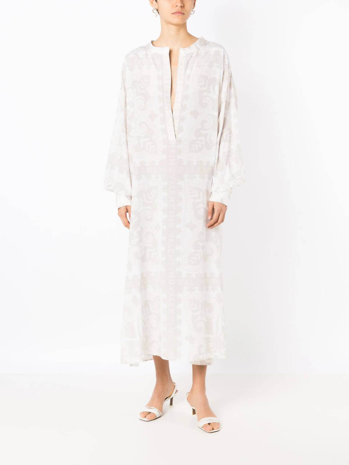 Valentino - Geometric Print Silk Cotton Dress - Rack Hunt