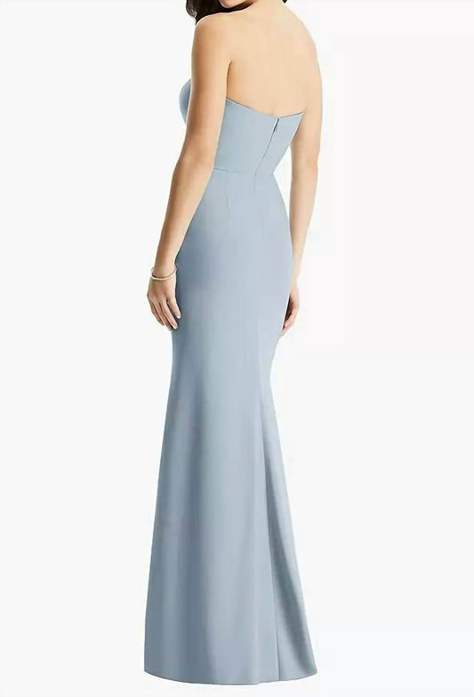 Dessy - Sheer Plunge Neckline Strapless Column Dress - Rack Hunt -