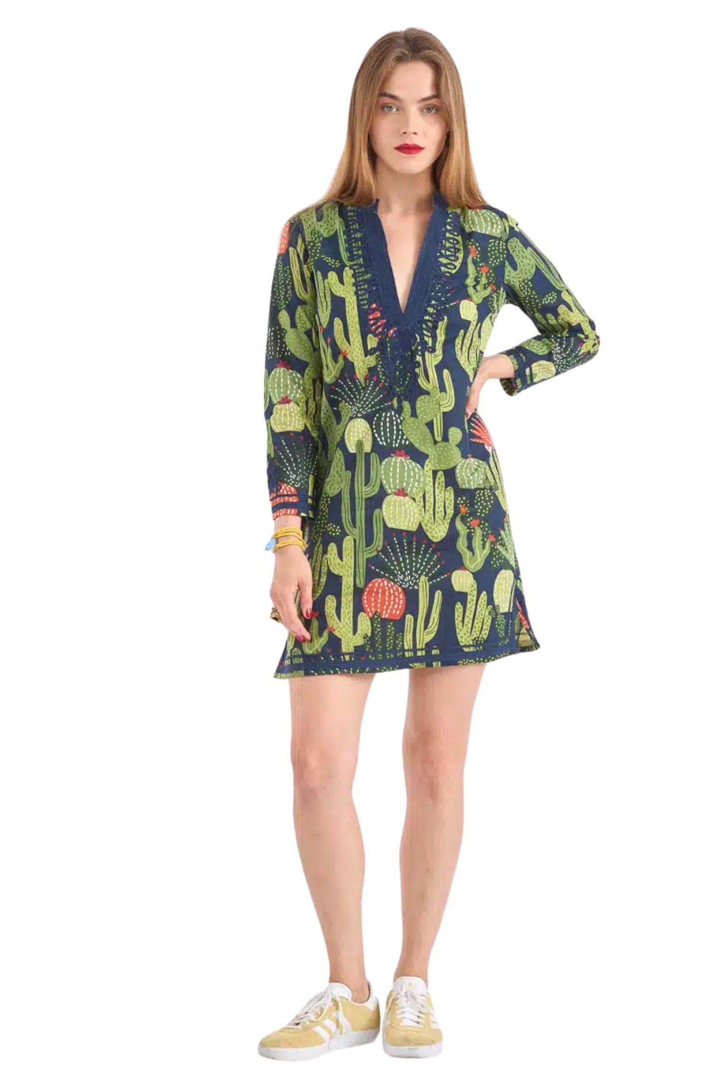 Gallabia - India Mini Cactus Print Dress - Rack Hunt -