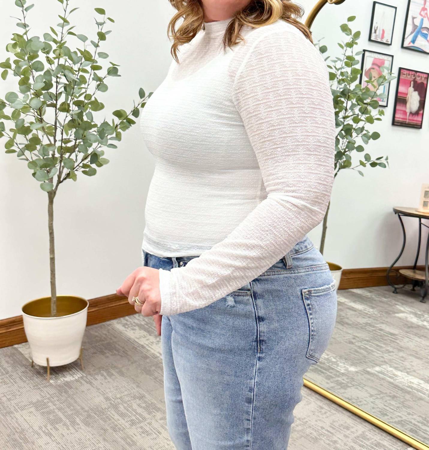 Tahlia Textured Mesh Top