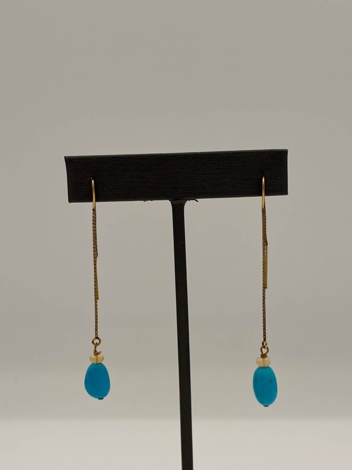 Blue Copper - Women's Turquoise Opal Threaders Earrings - Rack Hunt -