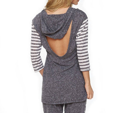 Summer Vacation Tunic With Hoodie & Open Back