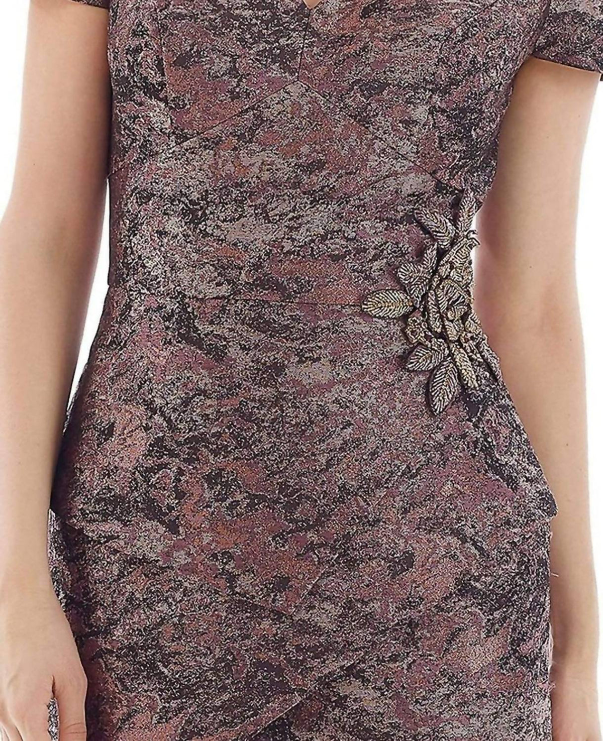 V-neck Peplum Midi Dress