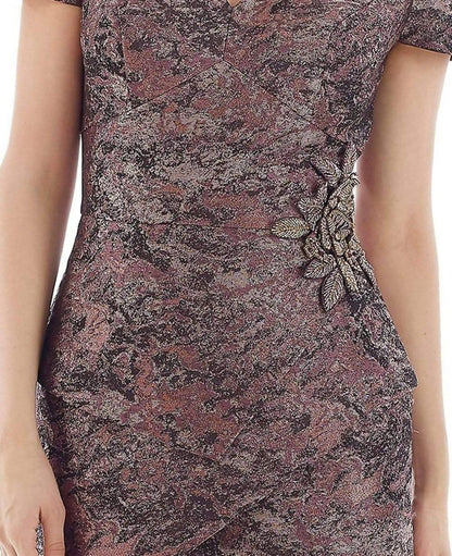V-neck Peplum Midi Dress