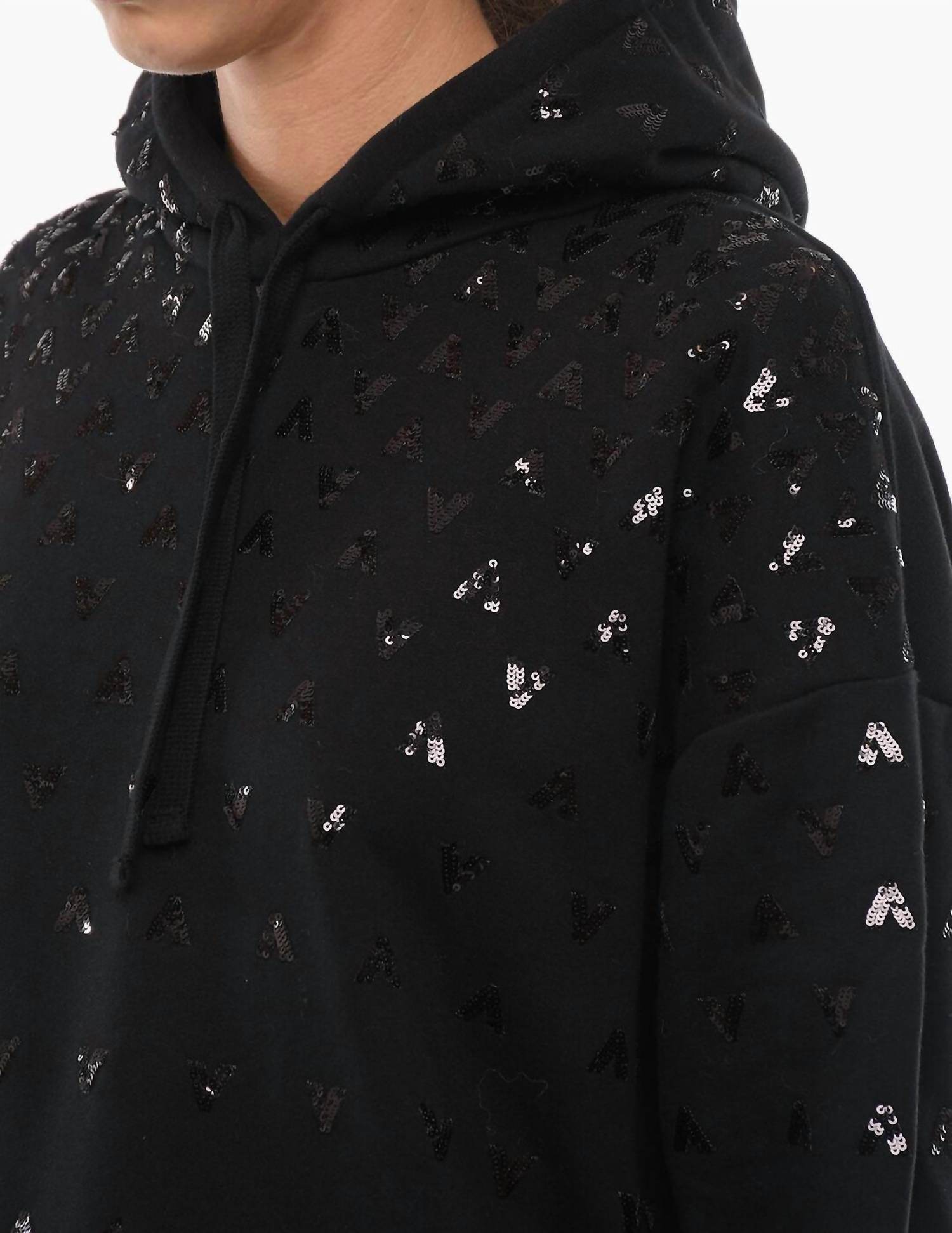 Valentino - All Over Sequined Monogram Hoodie - Rack Hunt -