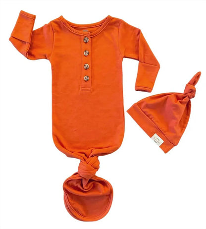 Fawn & Foster - Baby Organic Knotted Gown + Top Knot Hat Sleep Sack - Rack Hunt