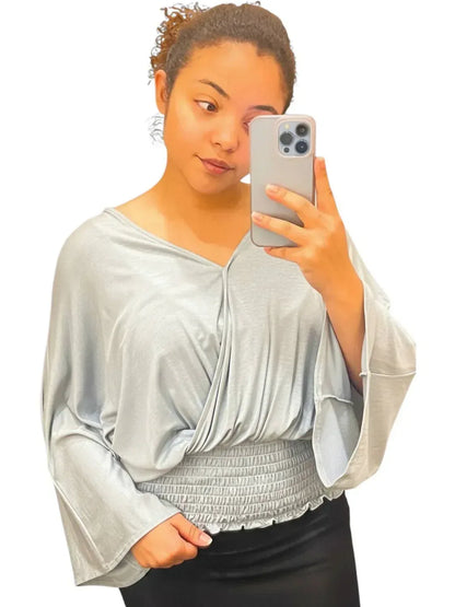 Alyssa Thomas - Smock Bottom V Neck Top - Rack Hunt