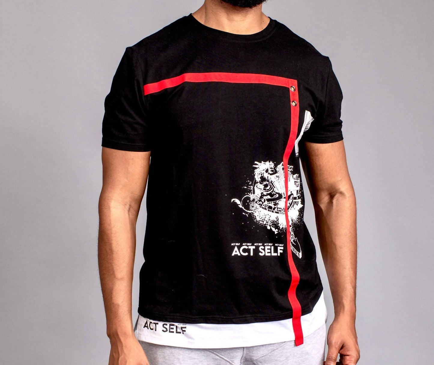 The Athletic Side Of Us - Act Self Black Short Sleeve T-shirt - Rack Hunt -