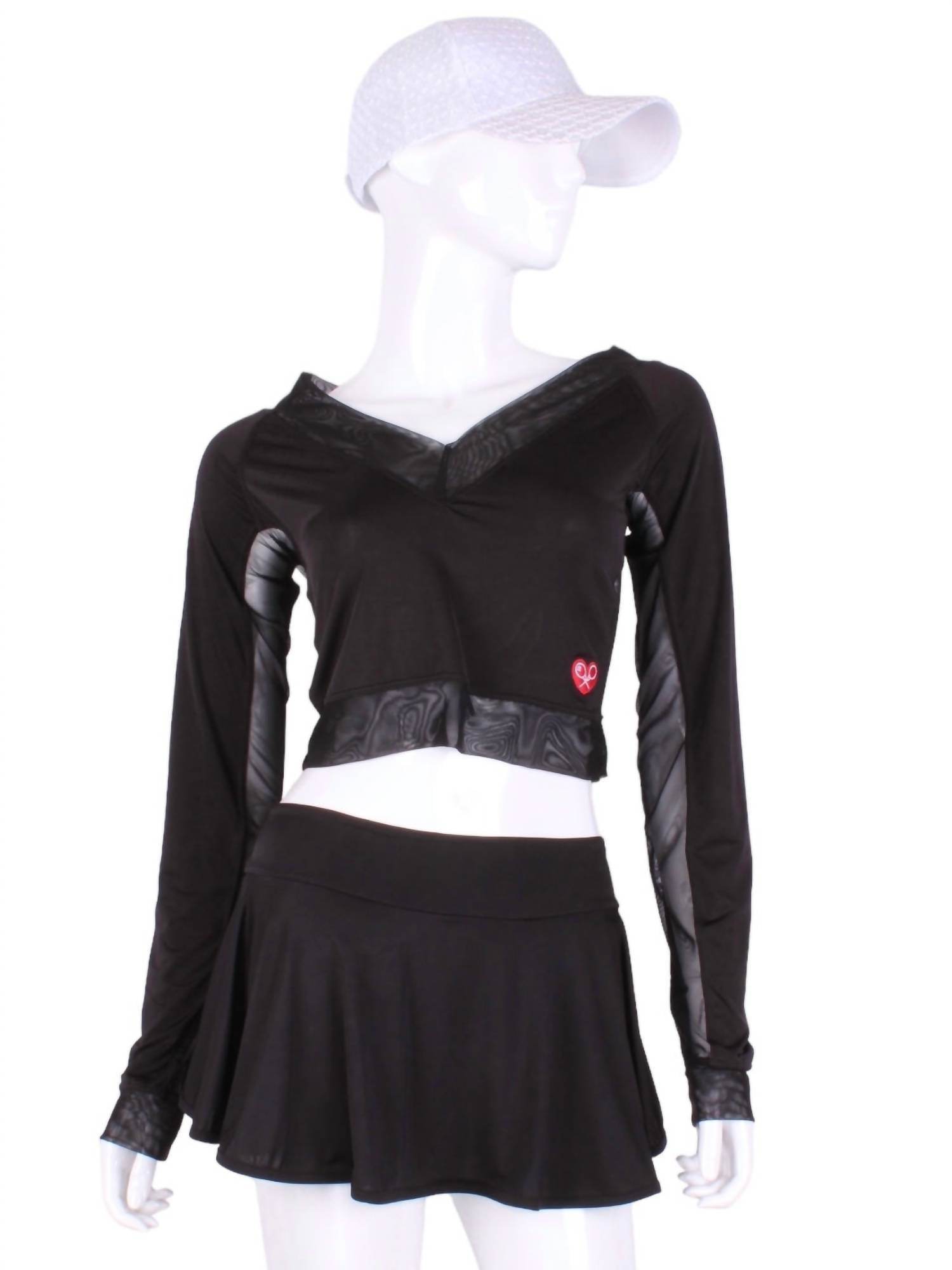 Love Love Tennis - Women's Vee Mesh Crop Top - Rack Hunt -