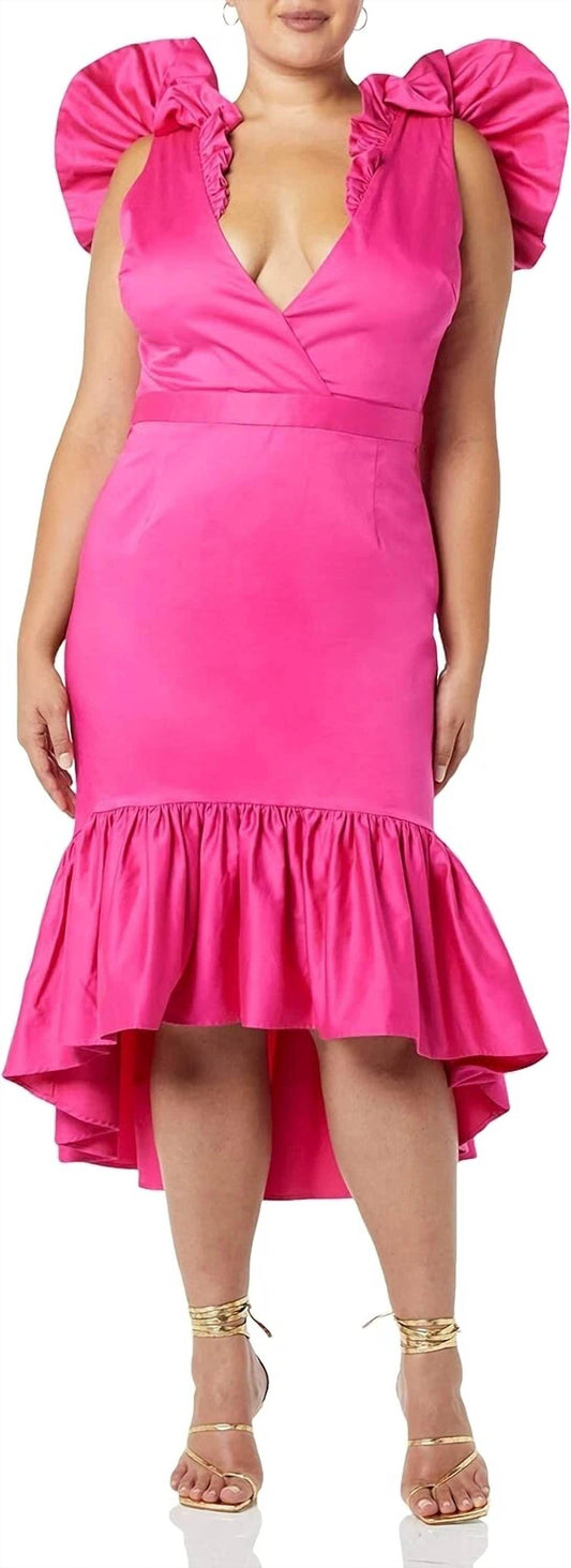 Making the Cut - Ruffle Flounce Midi Dress - Rack Hunt -