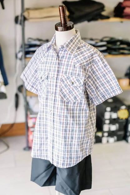 American Farm Company - Boys Youth Plaid Pattern Metal Snap Shirt - Rack Hunt