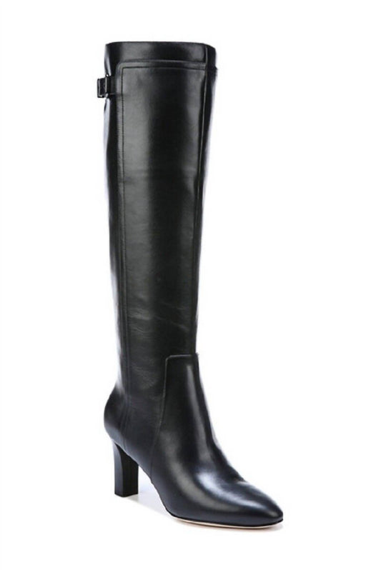 Women Leather Knee High Zip Up Boots