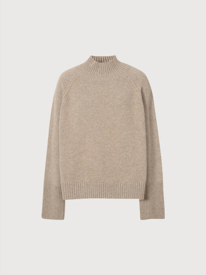 Mock Neck Loose Fit Cashmere Sweater