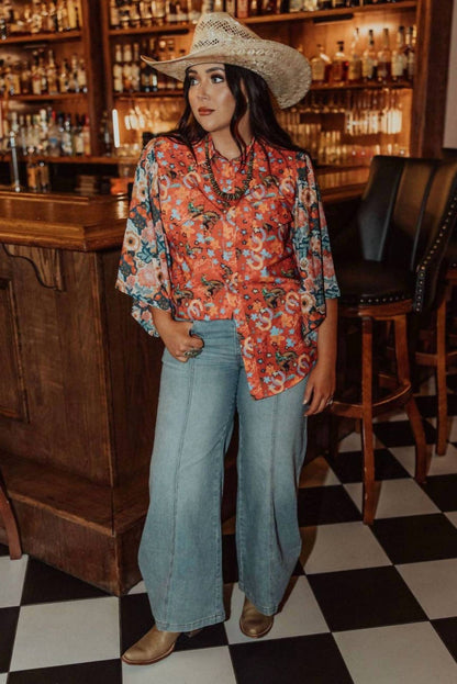 Yeehaw Button Front Blouse