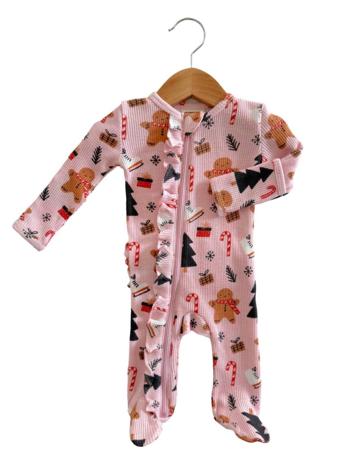 Kids Gingerbread Wonderland Zip Footie