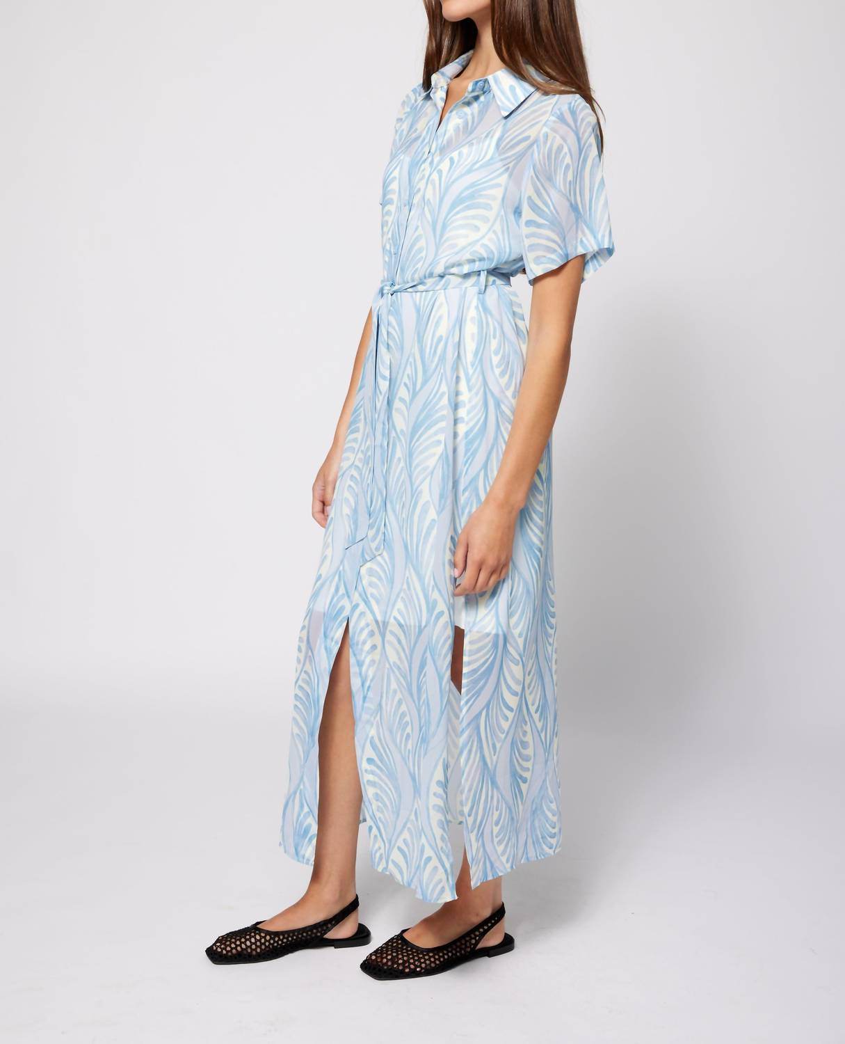 Amanda Maria - Chiffon Beach Print Shirt Dress - Rack Hunt -