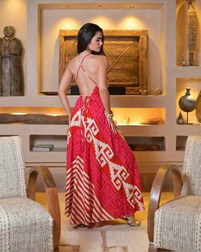 Levane V-Neck Striped Maxi Dress