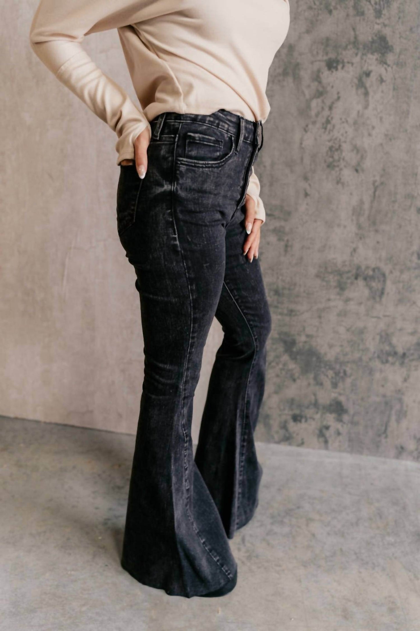 Roots - Kamila Button Fly Flare Jeans - Rack Hunt -