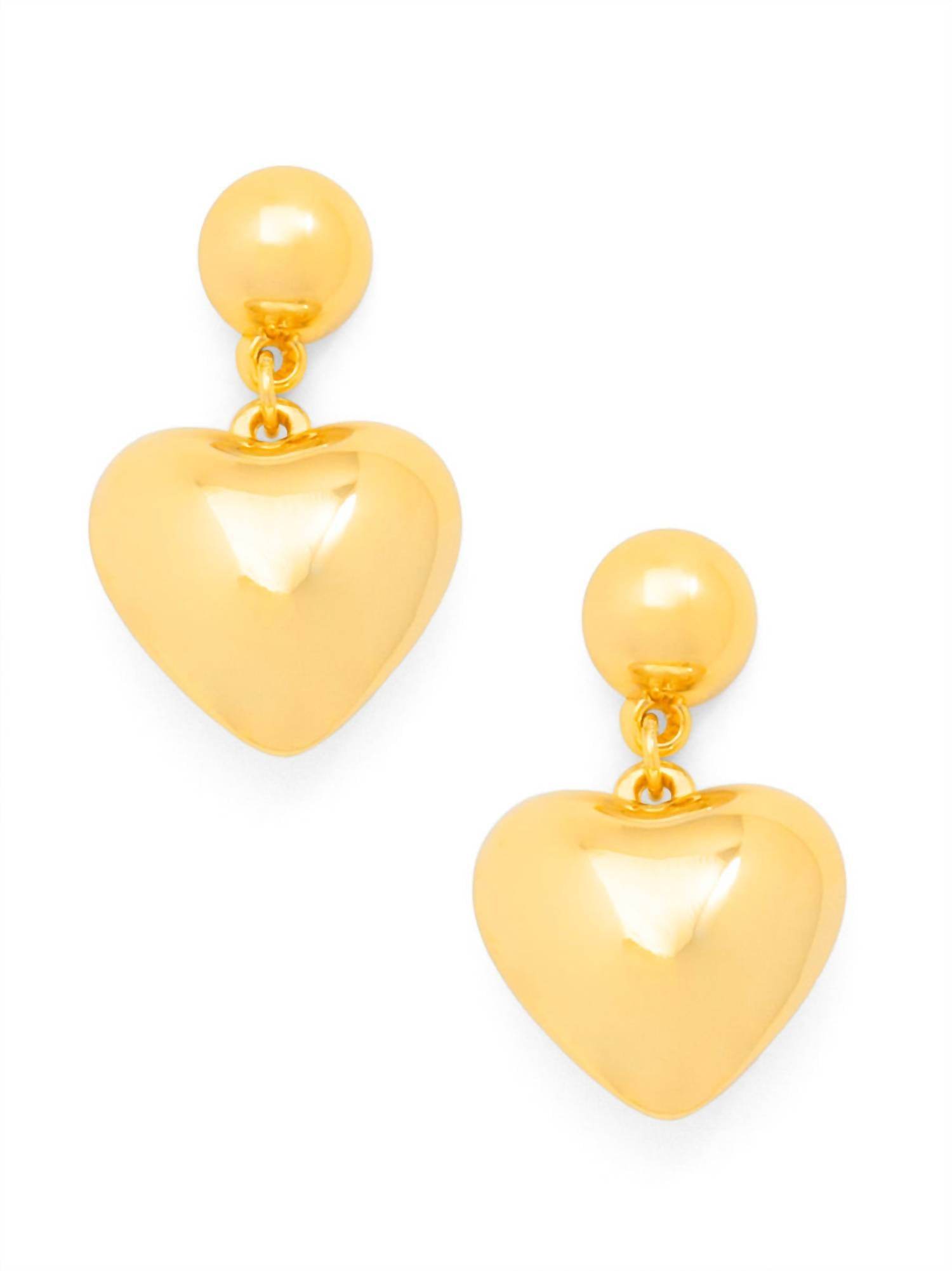 Rho - Women's Puffed Heart Drop Earring - Rack Hunt -