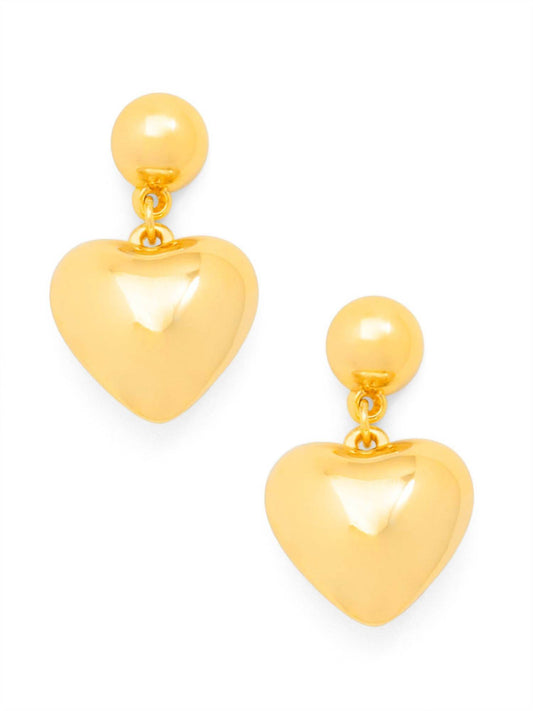 Rho - Women's Puffed Heart Drop Earring - Rack Hunt -