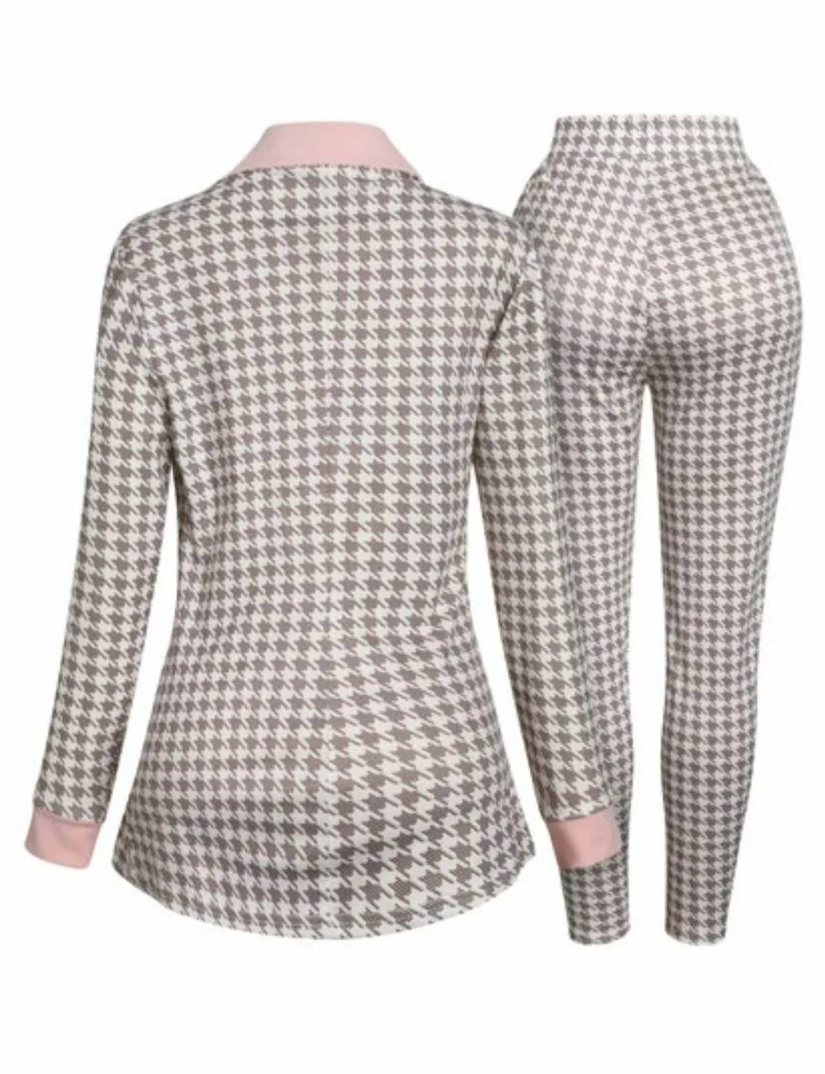 Lovely Women's Tootie Two piece pants suit in Grey And Pink - view 4