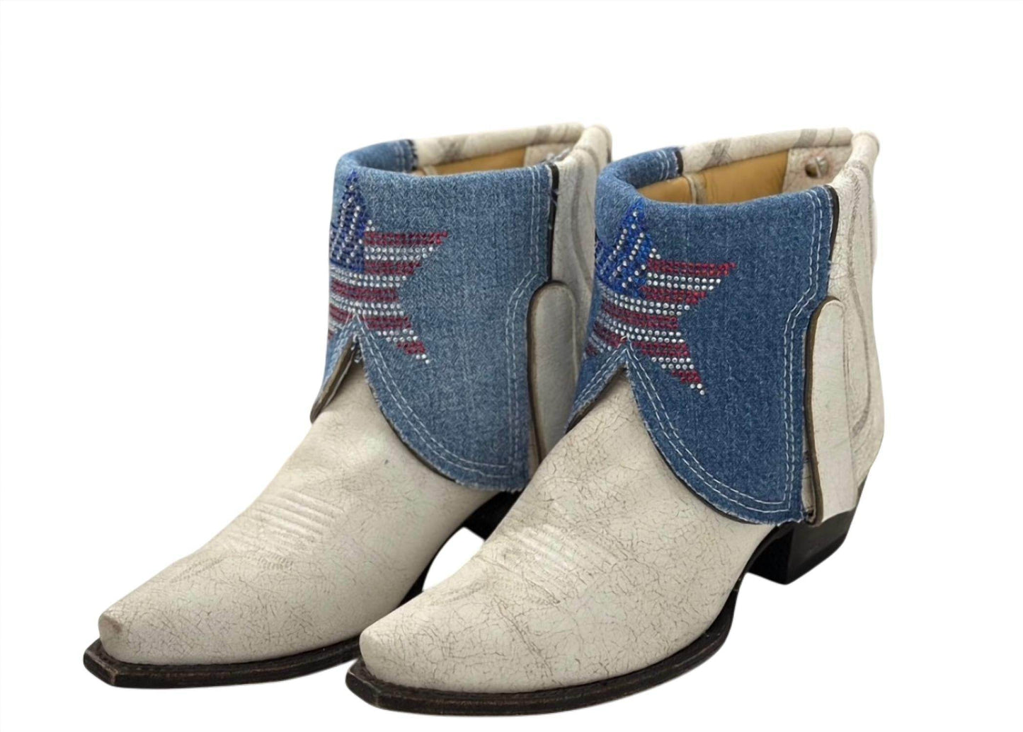 Canty - Women's Denim Flap With Rhinestone Star Boots - Rack Hunt