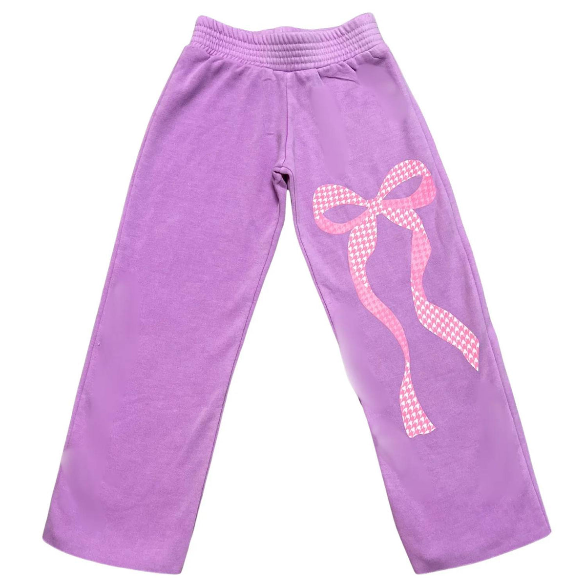 Girl's Houndstooth Bow Flare Sweatpant