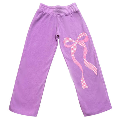Girl's Houndstooth Bow Flare Sweatpant