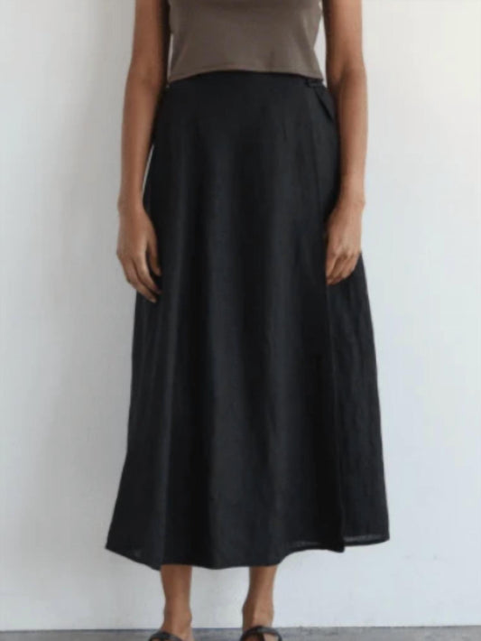 First Rite Women's Wrap Midi Skirt in Vintage Black - view 2