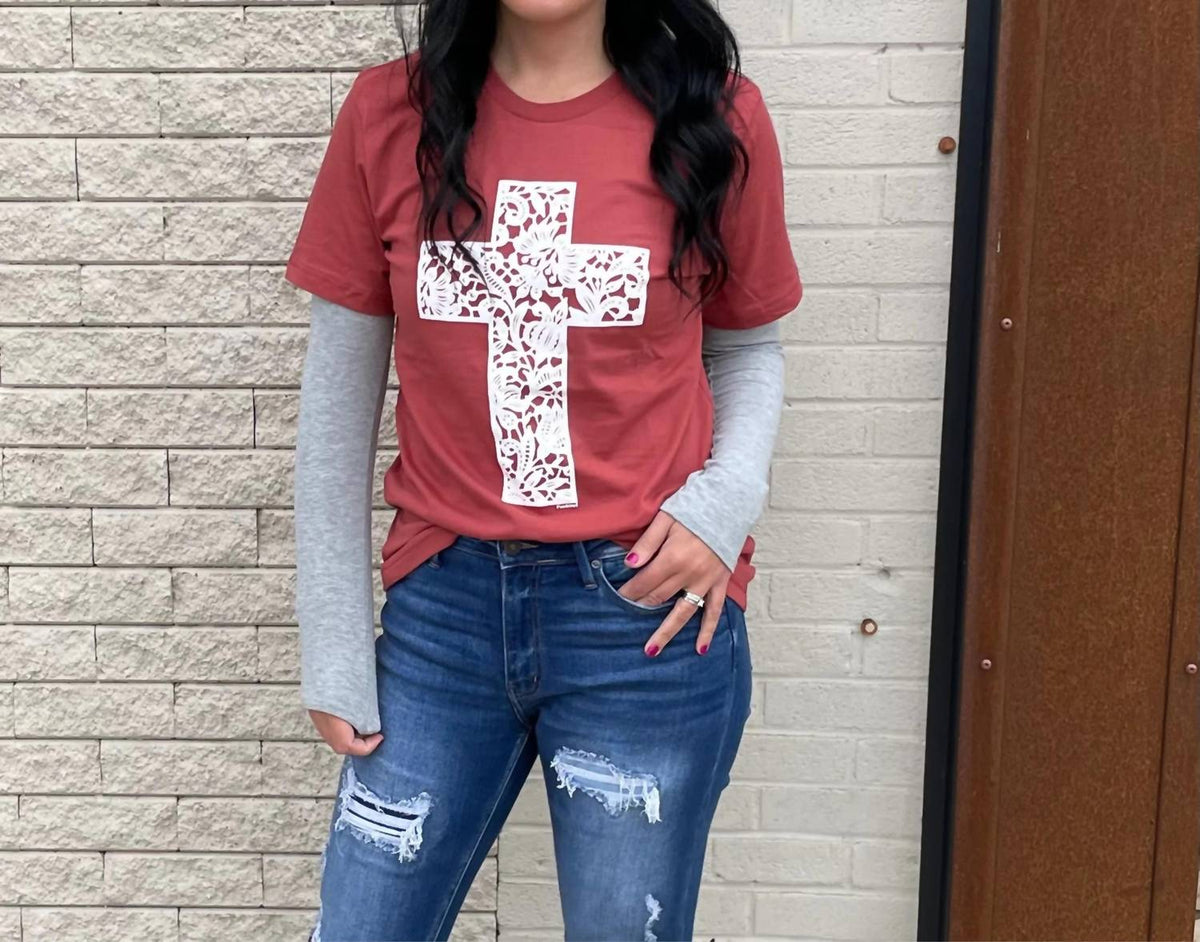 Lace Cross Tee